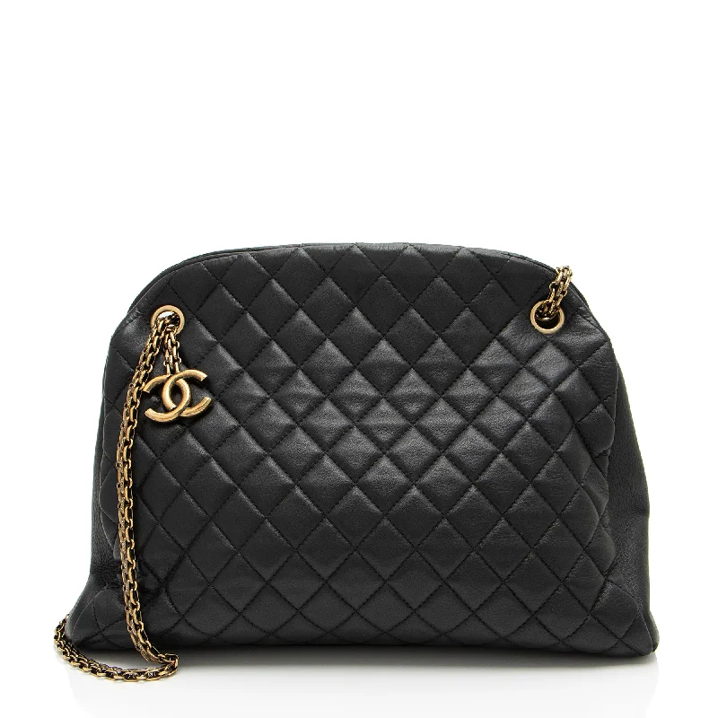 Chanel Lambskin Just Mademoiselle Large Bowler Bag (SHF-xiVMoz)