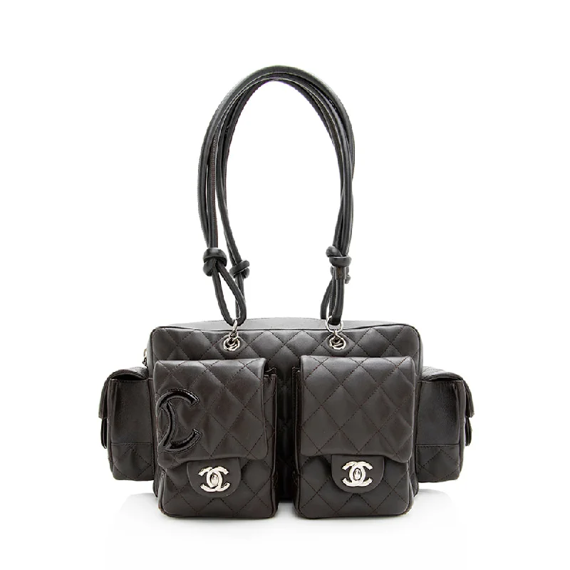 Chanel Lambskin Ligne Cambon Mini Reporter Satchel (SHF-19510)