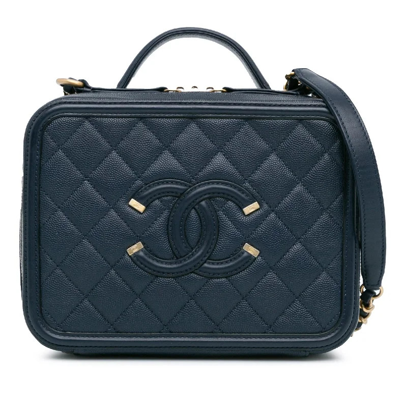 Chanel Medium Caviar CC Filigree Vanity Case (SHG-1tdpwa)