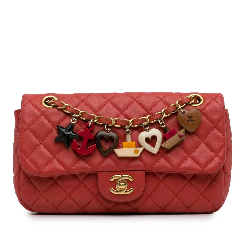 Chanel Medium Cruise Charm Lambskin Single Flap (SHG-4mr84V)