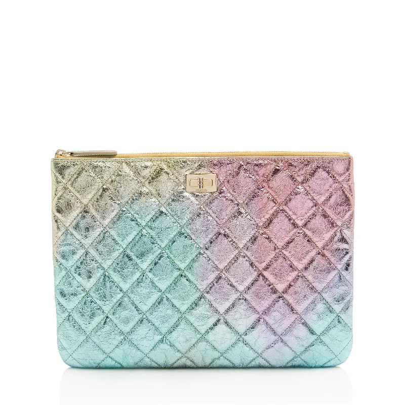 Chanel Metallic Calfskin Rainbow Reissue Pouch (SHF-Iy12ka)