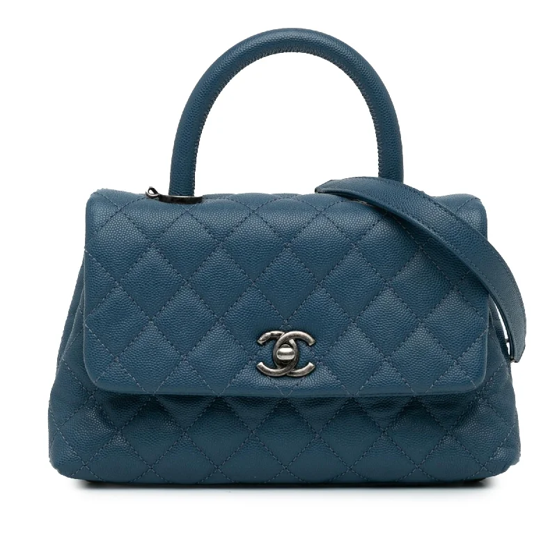 Chanel Mini Quilted Caviar Coco Top Handle Bag (SHG-0p2bzJ)