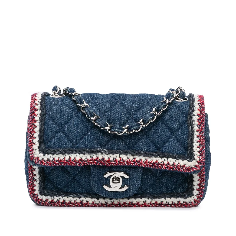 Chanel Mini Rectangular Classic Denim Tweed Framed Single Flap (SHG-CEpiud)