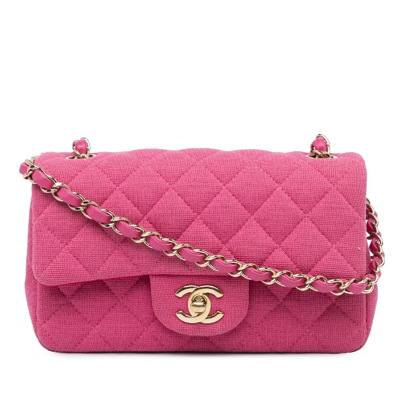 Chanel Mini Rectangular Classic Jersey Single Flap (SHG-WDZmmq)