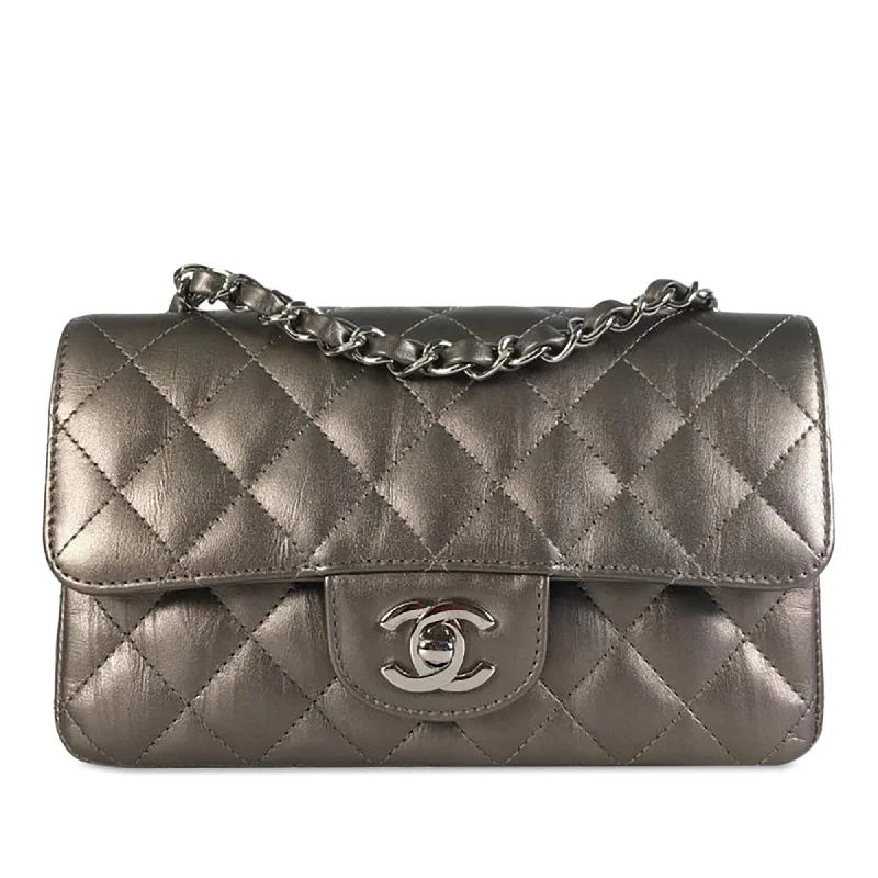 Chanel Mini Rectangular Classic Metallic Calfskin Single Flap (SHG-IFLFGn)