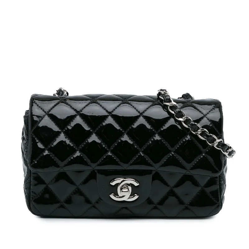 Chanel Mini Rectangular Classic Patent Single Flap (SHG-H2RONy)