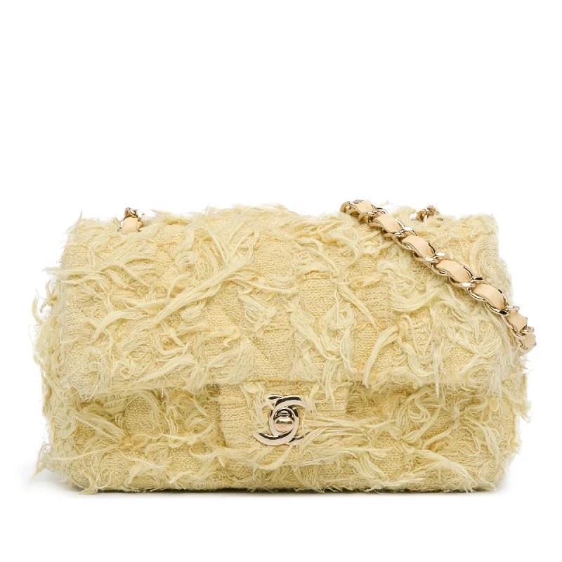 Chanel Mini Rectangular Classic Tweed Fringed Single Flap (SHG-yWp89N)