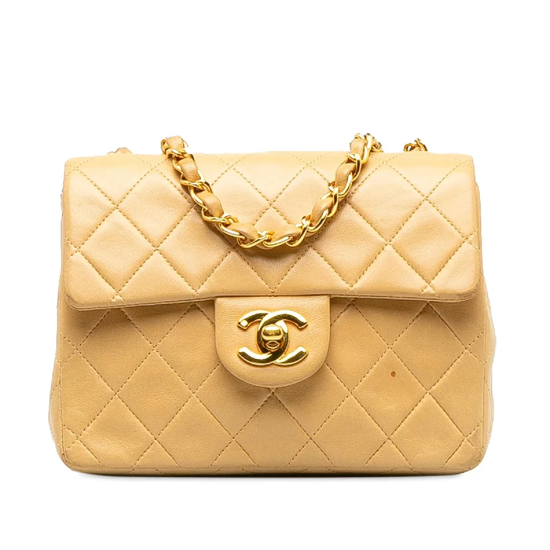 Chanel Mini Square Classic Lambskin Single Flap (SHG-E8DBvA)