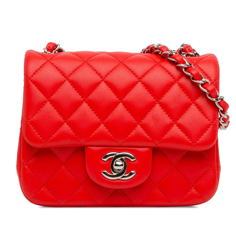 Chanel Mini Square Classic Lambskin Single Flap (SHG-FLXdst)