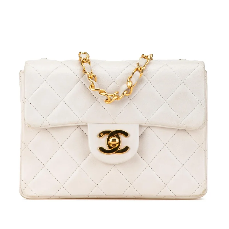 Chanel Mini Square Classic Lambskin Single Flap (SHG-VMgnRl)