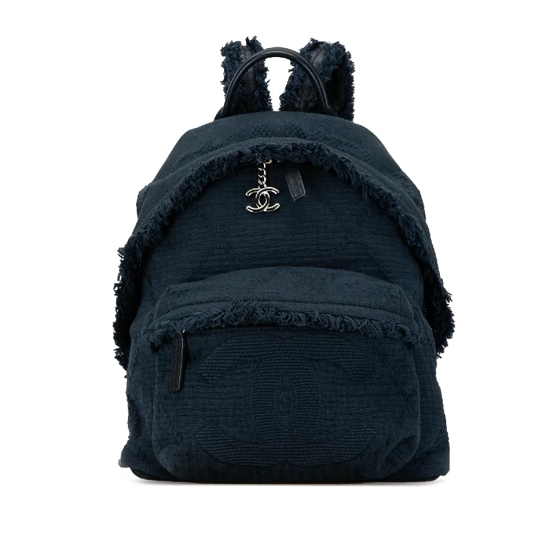 Chanel Quilted Canvas Front Pocket Fringe Backpack (SHG-TTlICg)