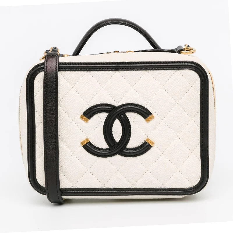 Chanel Small Caviar CC Filigree Vanity Case (SHG-fHirT4)