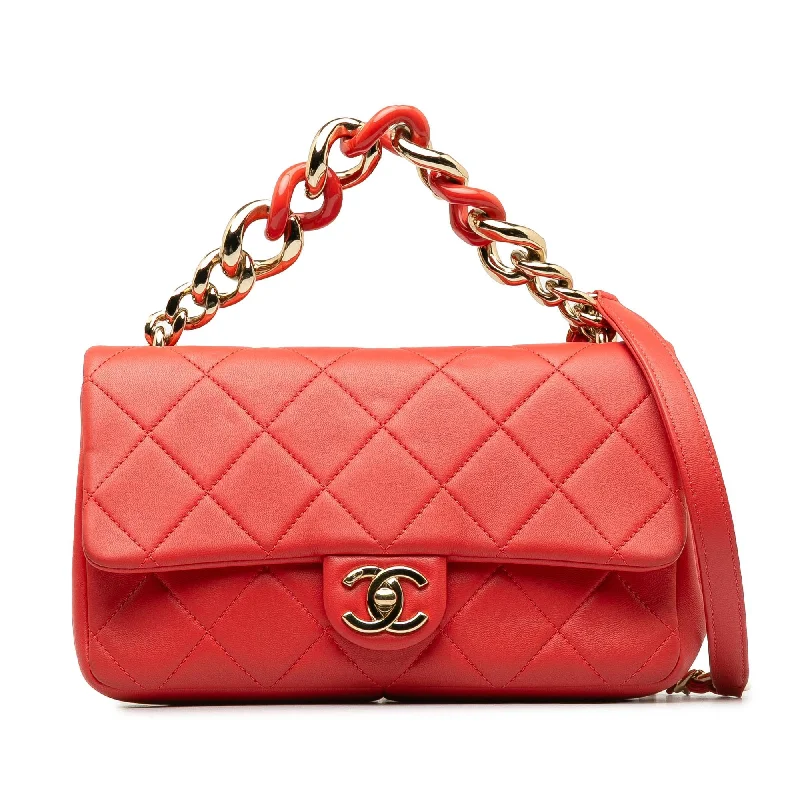 Chanel Small Lambskin Elegant Chain Single Flap (SHG-aPd8pm)