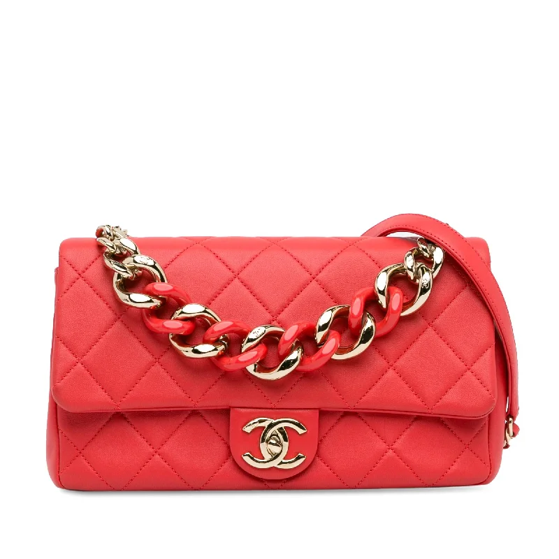 Chanel Small Lambskin Elegant Chain Single Flap (SHG-DSIYbx)