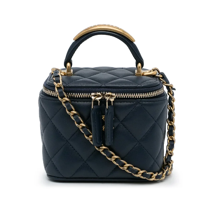 Chanel Small Lambskin Top Handle Vanity Bag (SHG-FgncGV)