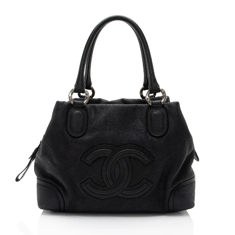 Chanel Washed Grained Calfskin CC Cup Satchel (SHF-NgmyTU)