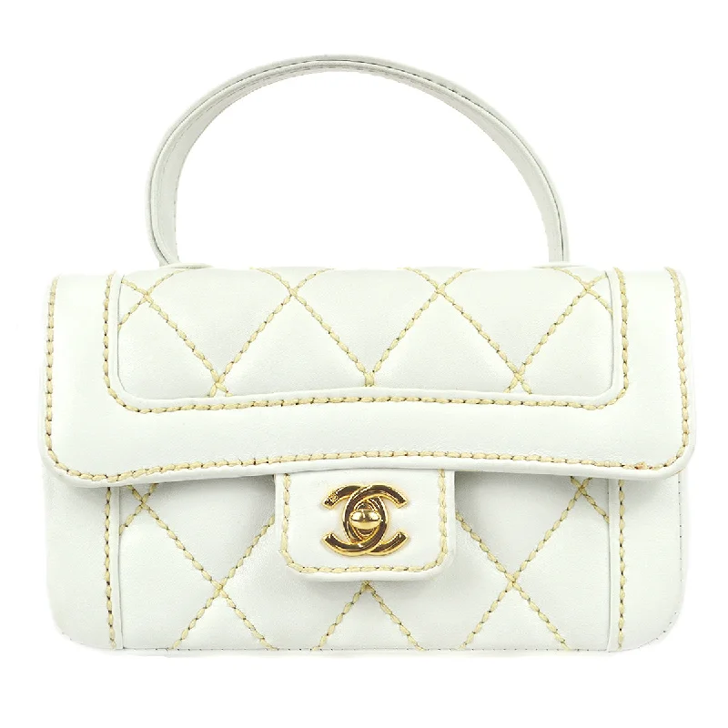 Chanel * Wild Stitch Handbag White Calfskin