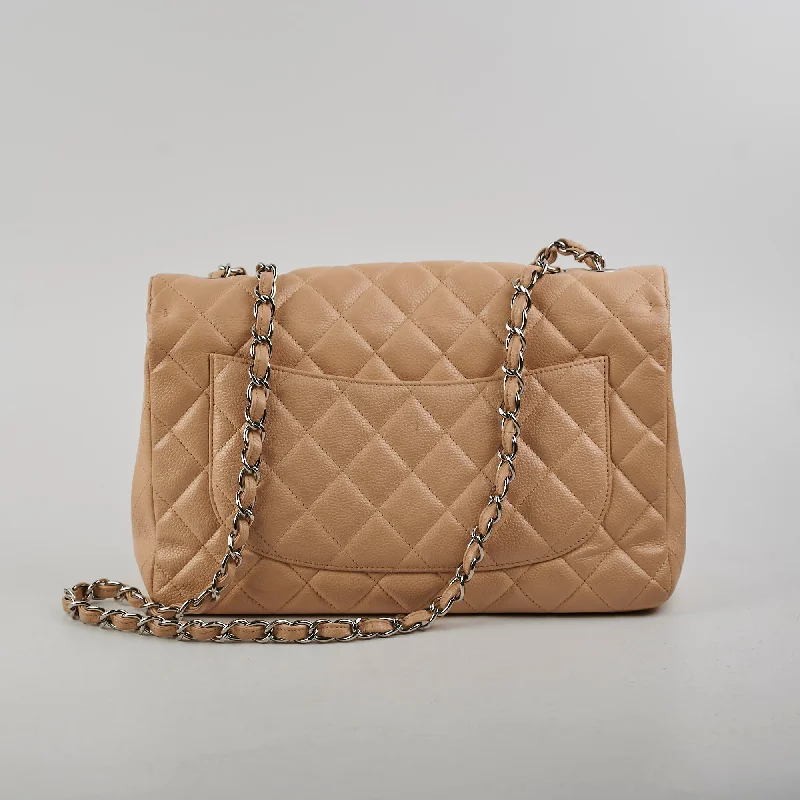 Chanel Jumbo Single Flap Caviar Beige - Series 13