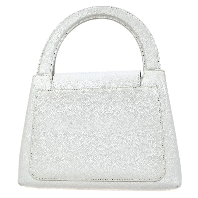 CHANEL 1997-1999 Handbag White Caviar