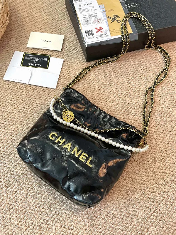 CHANEL BLACK SHOULDER BAG CROSSBODY BAG