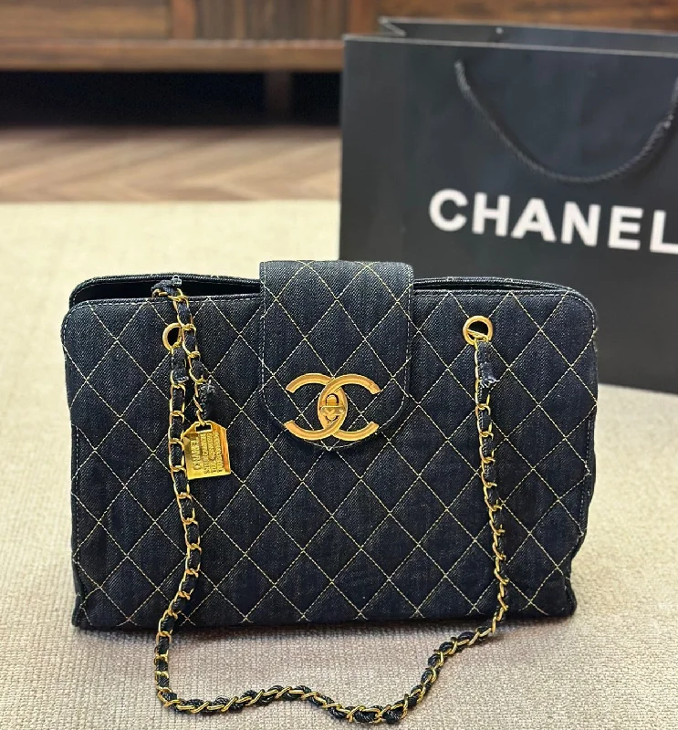 𝘝𝘪𝘯𝘵𝘢𝘨𝘦 Chanel denim Tote bag Crossbody Bag