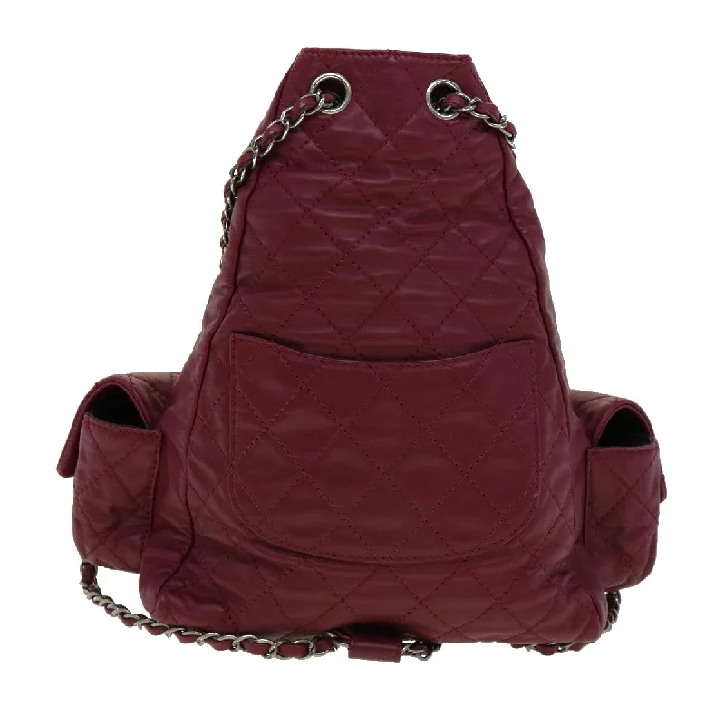 CHANEL Matelasse Chain Backpack Lamb Skin Bordeaux CC  30736A