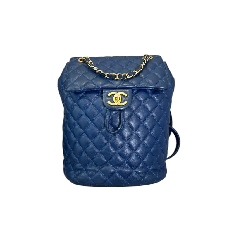 Urban Spirit Backpack Small Calfskin Quilted Blue GHW