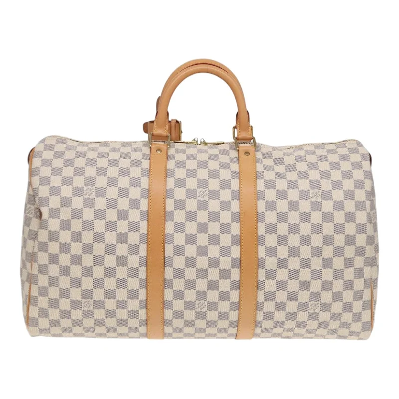 LOUIS VUITTON Damier Azur Keepall 50 Boston Bag N41430 LV 83727A