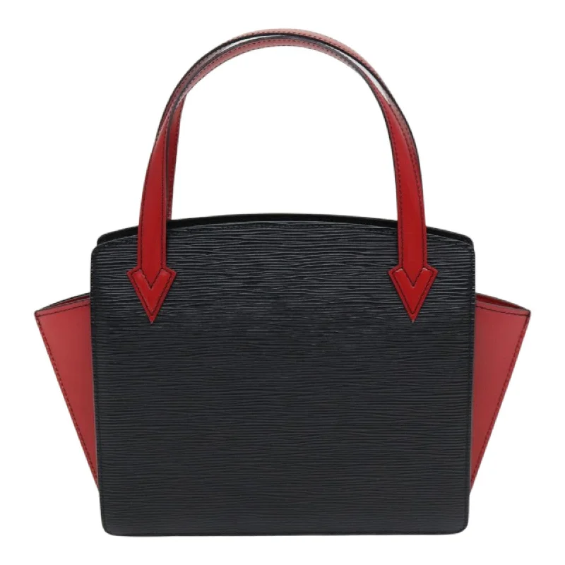 LOUIS VUITTON Epi Bicolor Varenne Hand Bag Black Red M52387 LV yk14077