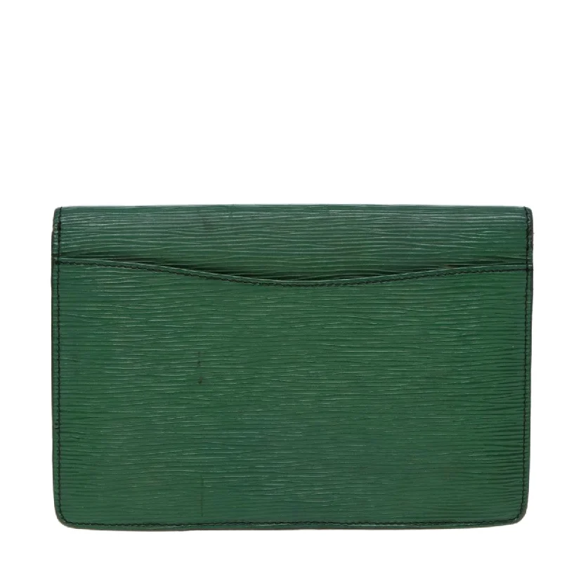 LOUIS VUITTON Epi Montaigne 23 Clutch Bag Green M52664 LV 85216