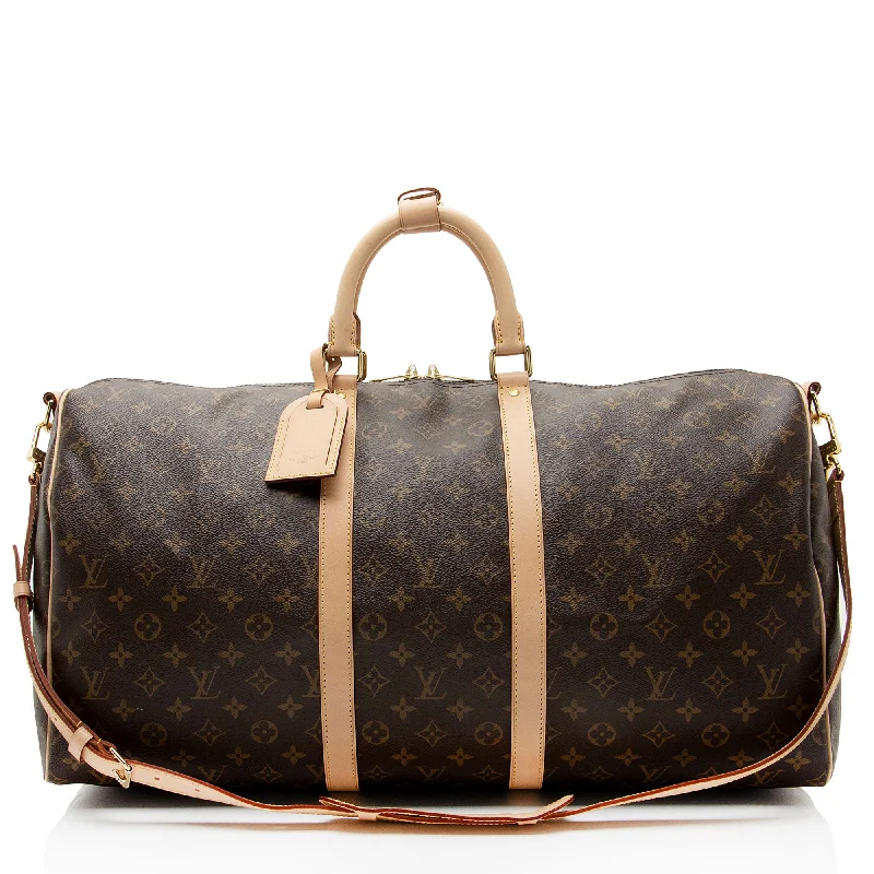 Louis Vuitton Monogram Canvas Keepall Bandouliere 55 Duffle Bag (SHF-QdZLLY)