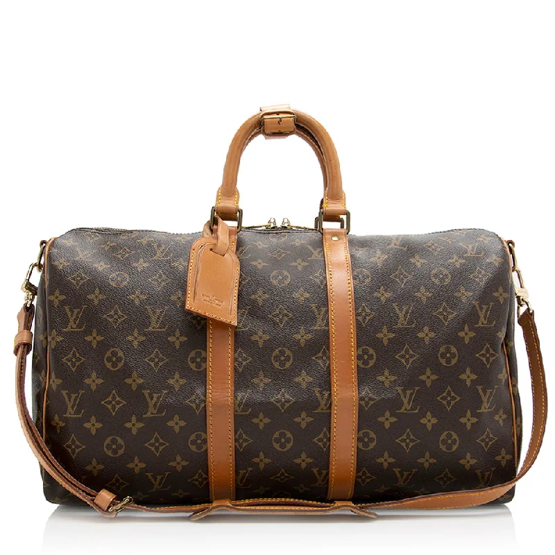 Louis Vuitton Vintage Monogram Canvas Keepall Bandouliere 45 Duffel Bag (SHF-20812)