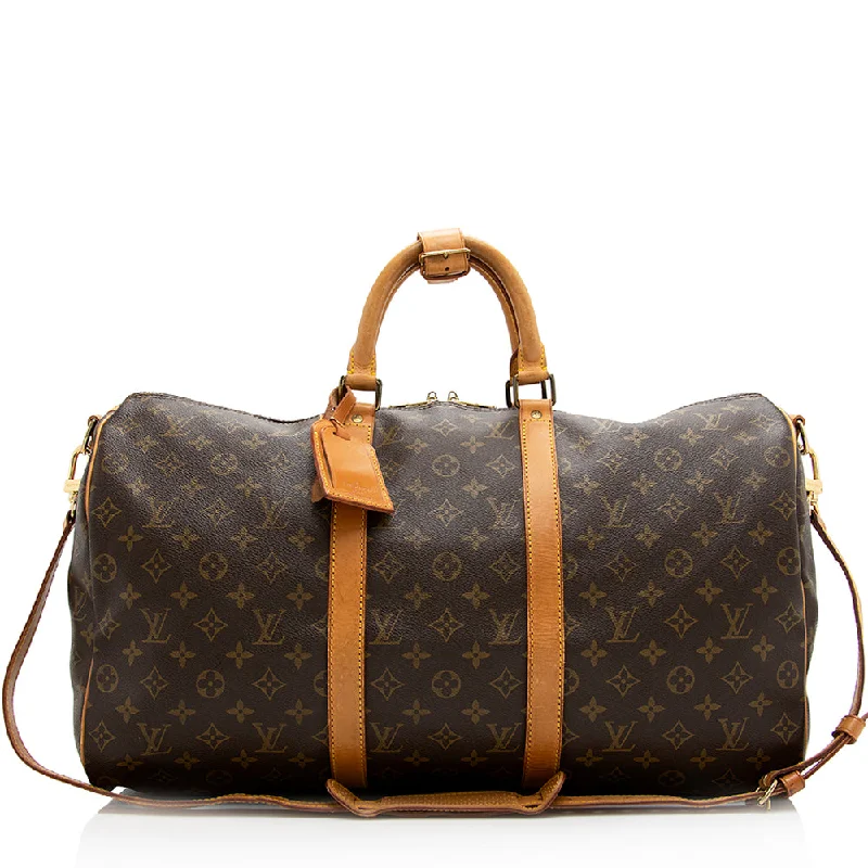 Louis Vuitton Vintage Monogram Canvas Keepall Bandouliere 50 Duffle Bag (SHF-20813)