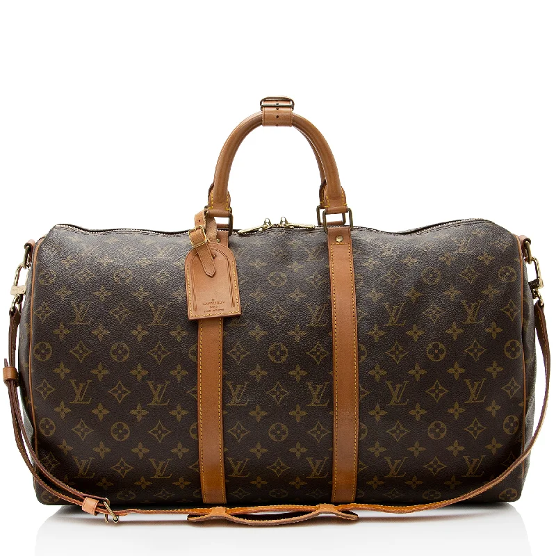 Louis Vuitton Vintage Monogram Canvas Keepall Bandouliere 50 Duffel Bag (SHF-22254)