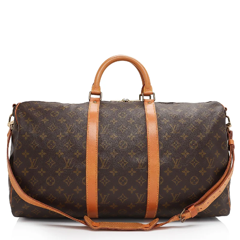 Louis Vuitton Vintage Monogram Canvas Keepall Bandouliere 50 Duffle Bag (SHF-vjjT94)