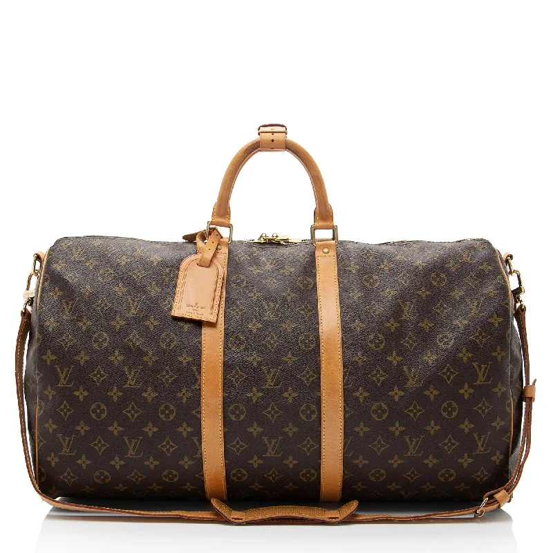 Louis Vuitton Vintage Monogram Canvas Keepall Bandouliere 55 Duffle (SHF-cC9VNm)