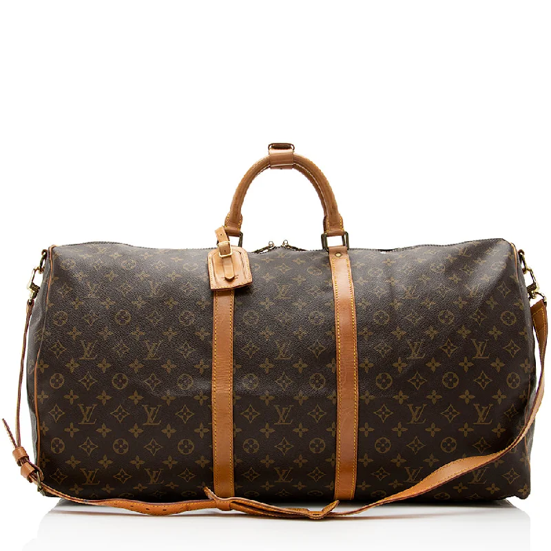 Louis Vuitton Vintage Monogram Canvas Keepall Bandouliere 60 Duffel Bag (SHF-20843)