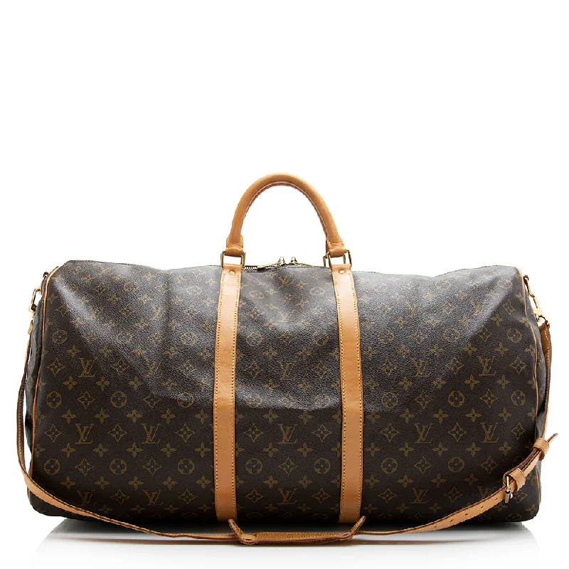 Louis Vuitton Vintage Monogram Canvas Keepall Bandouliere 60 Duffle Bag (SHF-21212)