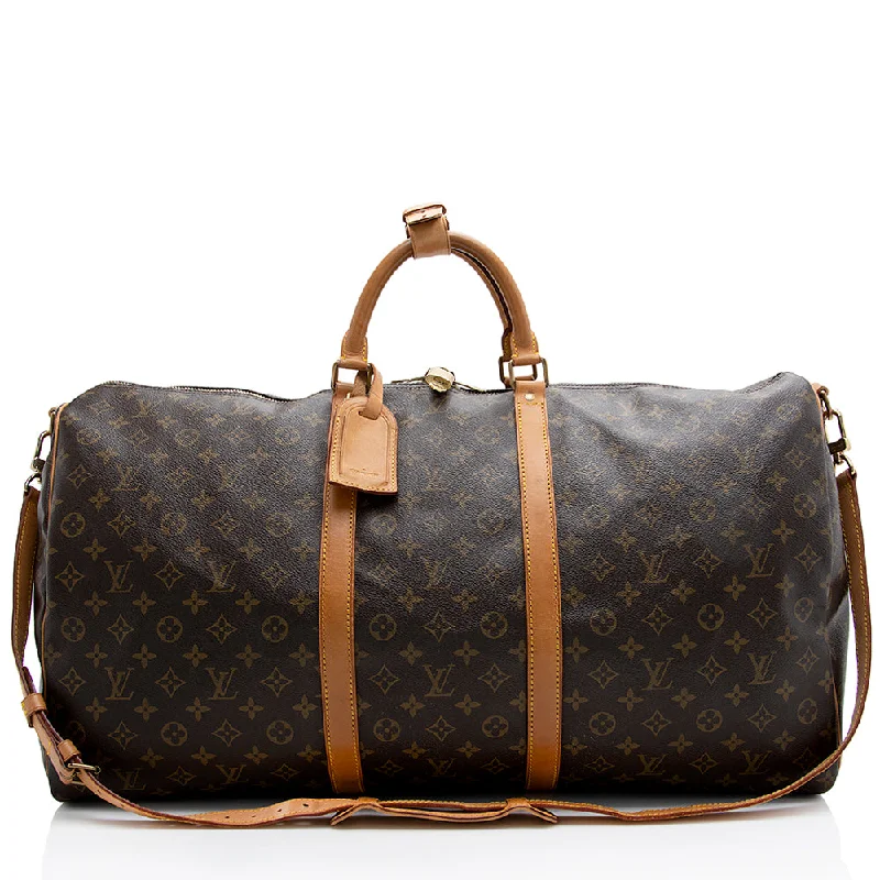 Louis Vuitton Vintage Monogram Canvas Keepall Bandouliere 60 Duffel Bag (SHF-21625)