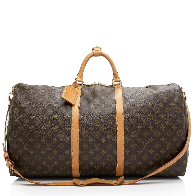 Louis Vuitton Vintage Monogram Canvas Keepall Bandouliere 60 Duffle Bag (SHF-05Mljd)