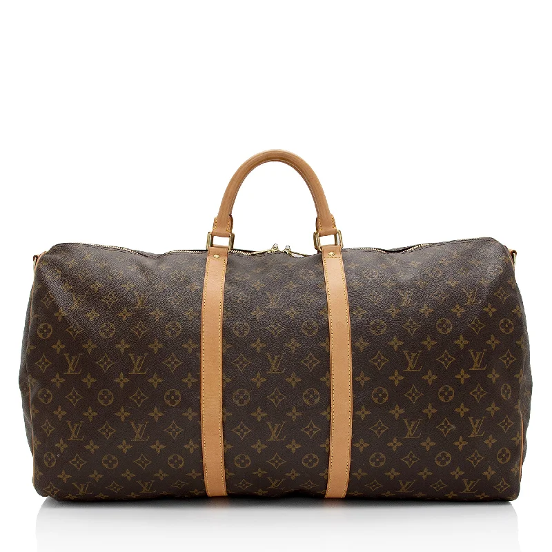 Louis Vuitton Vintage Monogram Canvas Keepall Bandouliere 60 Duffle Bag (SHF-1obcrO)