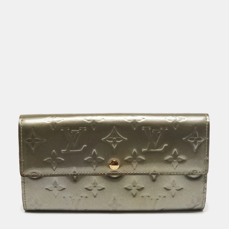 Louis Vuitton Gris Art Deco Monogram Vernis Sarah Wallet