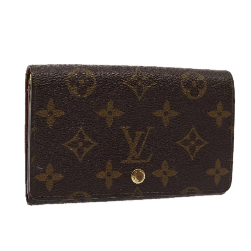 LOUIS VUITTON Monogram Porte Monnaie Billets Tresor Wallet M61730 Auth 87114